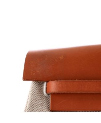 Pre-Owned Hermes MM Herbag Toile and Leather