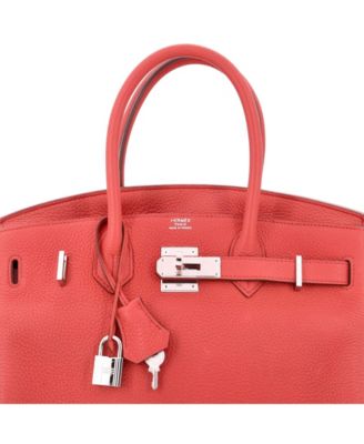Pre-Owned Hermes Birkin 30 Handbag Pink Clemence with Palladium Hardware