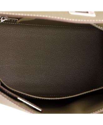 Pre-Owned Hermes Kelly 25 Handbag Grey Epsom with Palladium Hardware