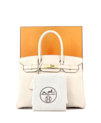Pre-Owned Hermes Birkin 30 Handbag Light Togo with Gold Hardware