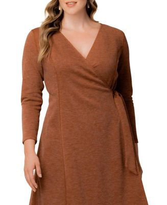 Women's Plus Size London Sweater Knit Wrap Dress