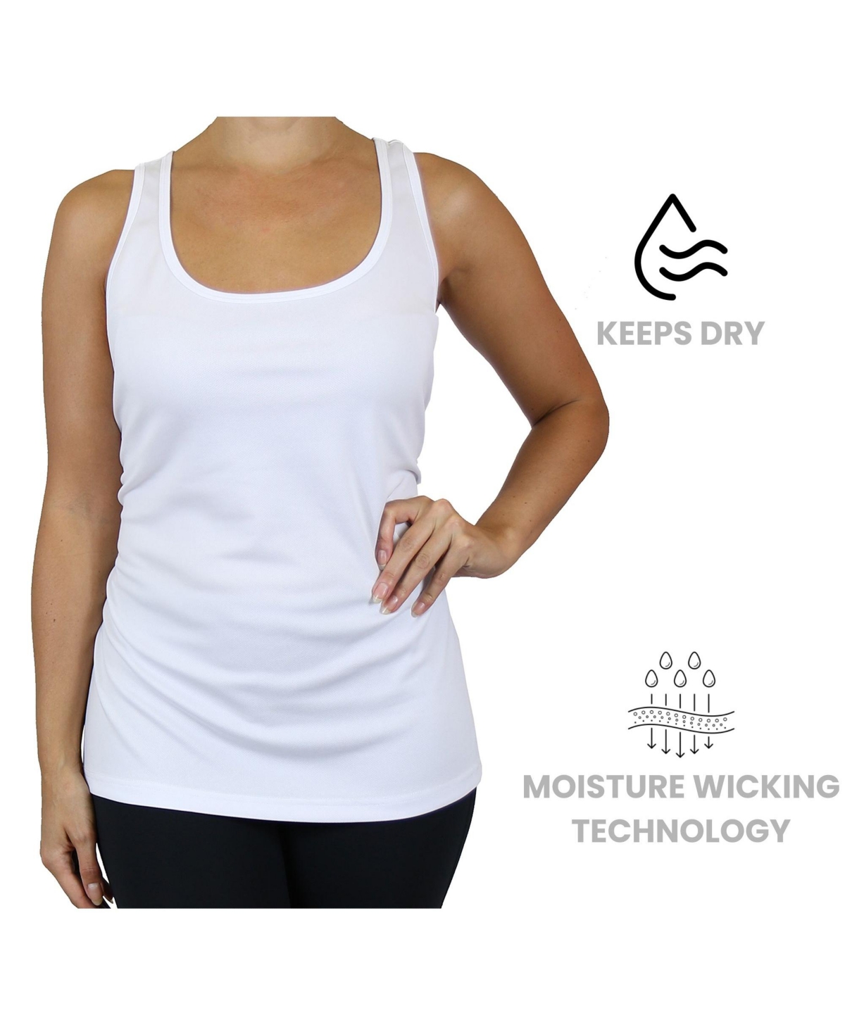 Galaxy By Harvic Women's Moisture Wicking Racerback Tanks