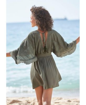Women's Flowy Lace Cover up Beach Dress