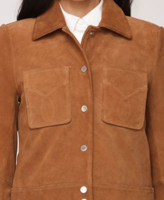 Women's Suede Western Snap Front Fitted Jacket
