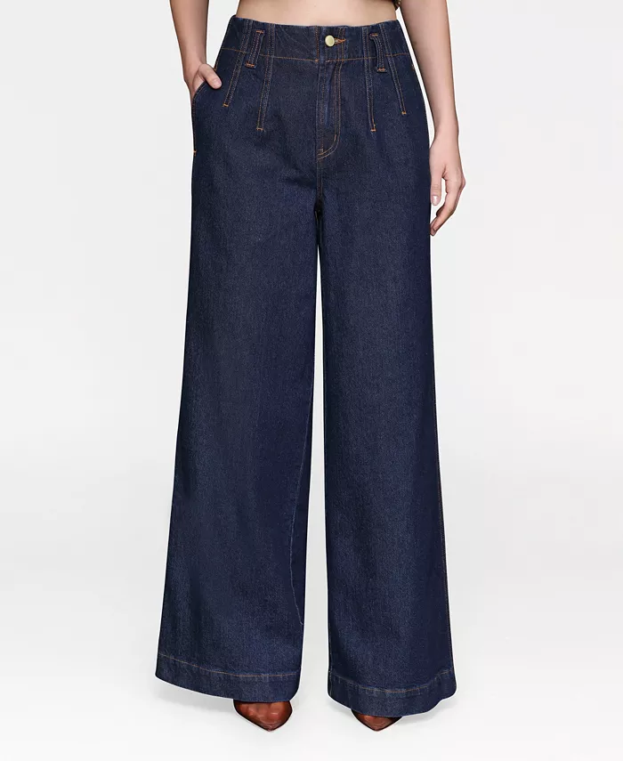 Women's Wide Leg Hollywood Waist Jeans