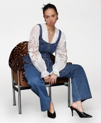 Women's Flare Leg Patch Pocket Denim Jeans