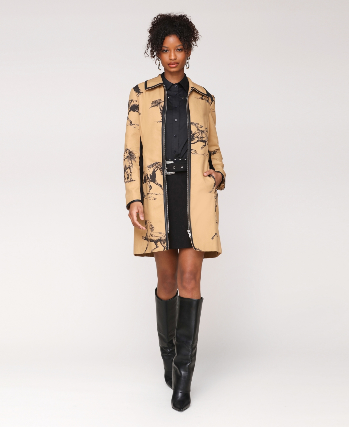 Avec Les Filles Women's Zip Front Jacket - Camel