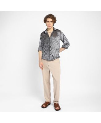 Men's Solid Velvet Shirt