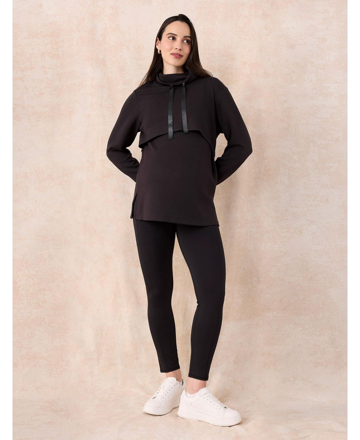 Женские леггинсы Motherhood Maternity Over the Belly Side Pocket Active Maternity, цвет: Чёрный — фото 5