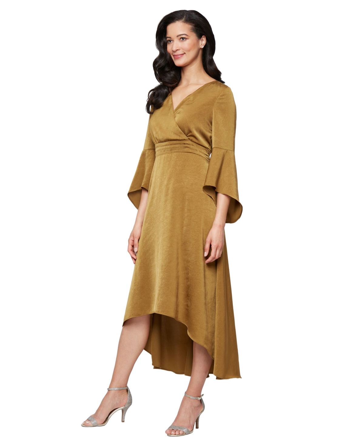 Sl Fashions Bell Sleeve Maxi Dress In Neutral