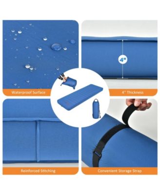 Self-Inflating Folding Camping Sleeping Mattress with Carrying Bag - Blue