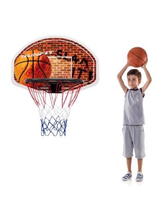 Wall Mounted Fan Backboard with Basketball Hoop and 2 Nets for Indoor/Outdoor Play