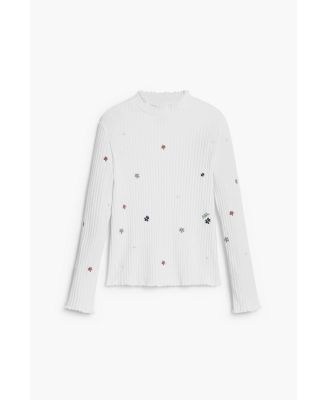 Girls Girls's Ribbed T-shirt with embroidery