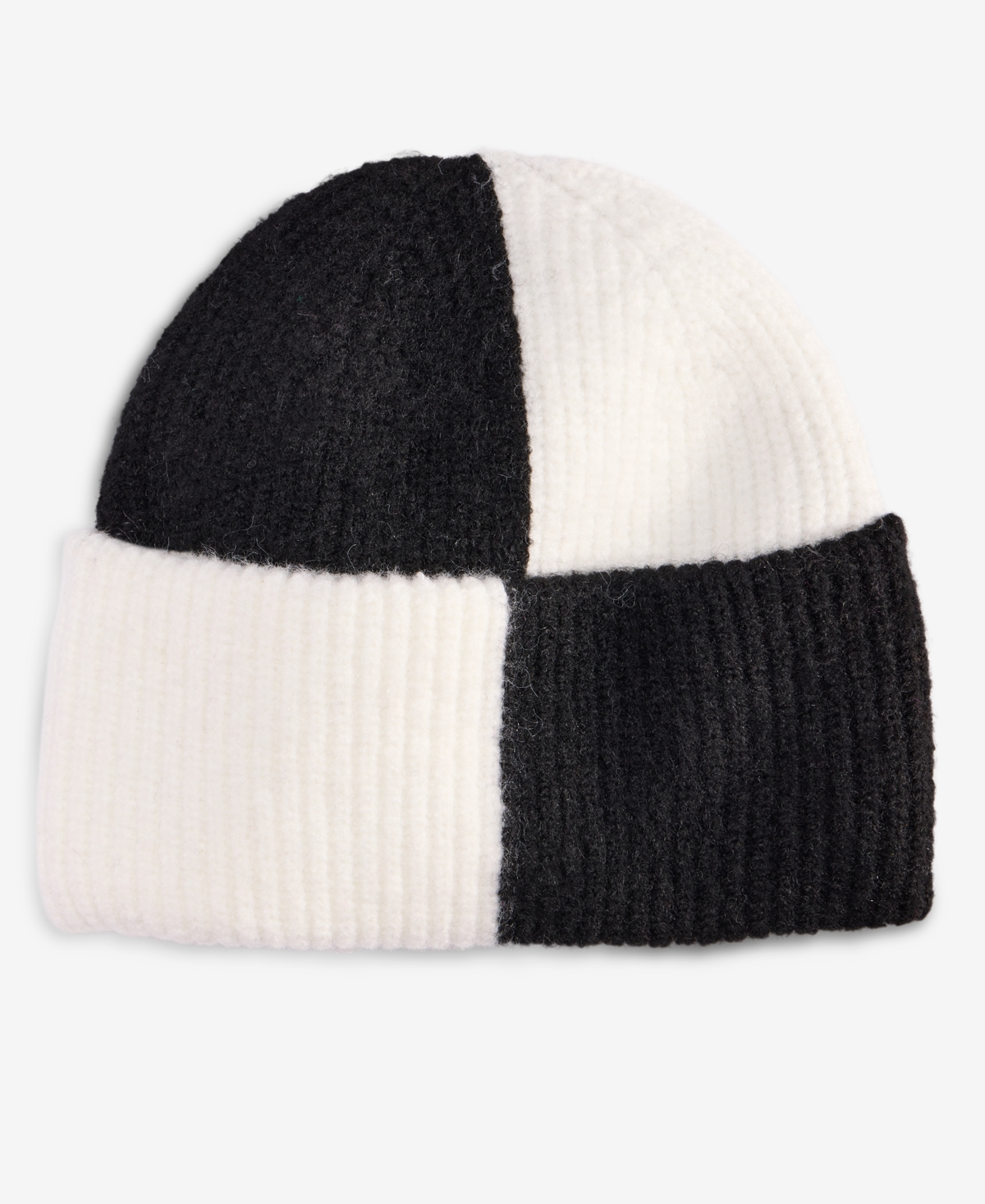 On 34th Brushed Rib Colorblocked Beanie, Macy's Exclusive In Black