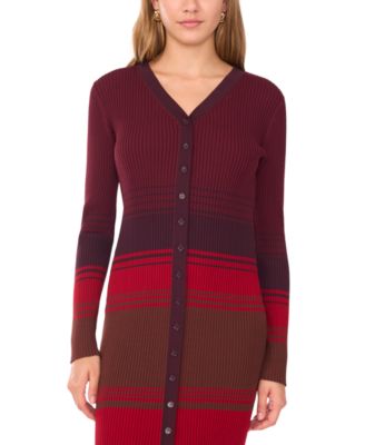 Women's V-Neck Button Up Sweater Dress