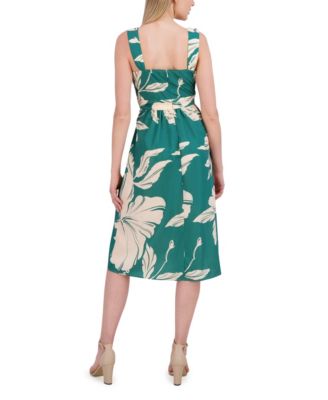 Women's Sleeveless V Neck Midi Dress