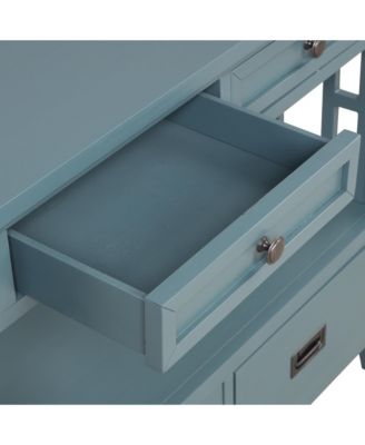 CASAINC 36" Cabinet Pine Wood Console Table with 4 Drawers & 1 Storage Shelf