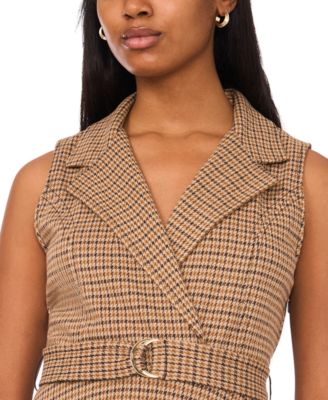 Petite Crossover V-Neck Belted Short Dress