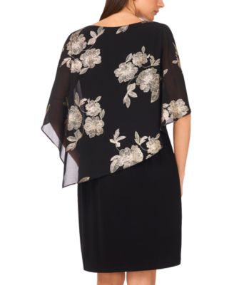 Women's Foil Cape Short Dress