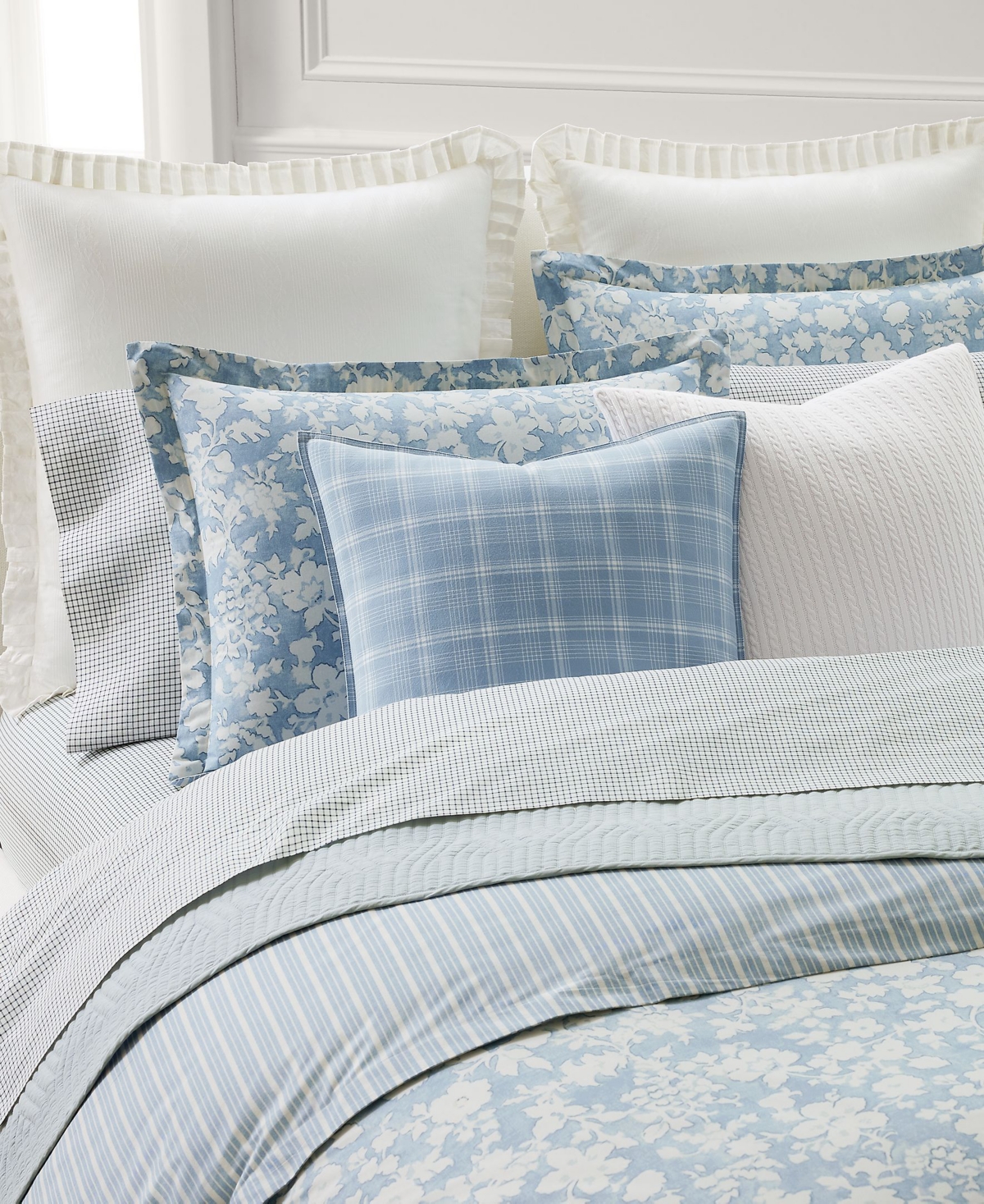 Ralph Lauren Heather Reversible 3-pc. Comforter Set, Full/queen In Blue