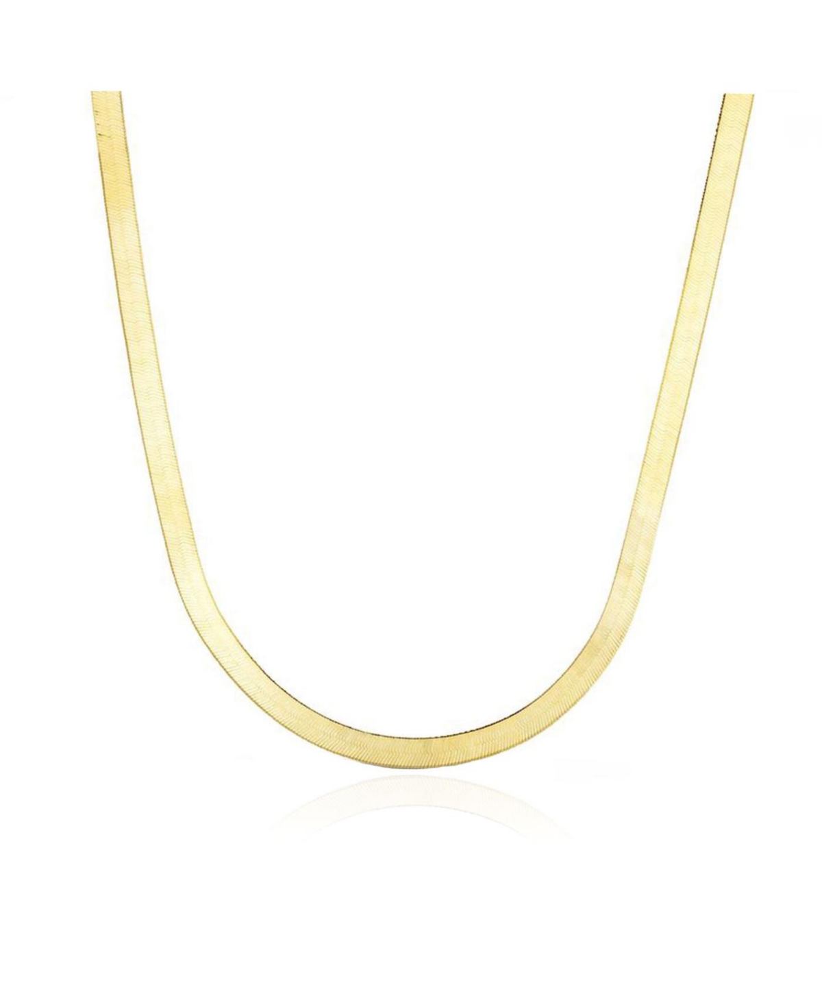 Mini Herringbone Necklace 14K Yellow Gold - 3 millimeters - 16 inches - Gold
