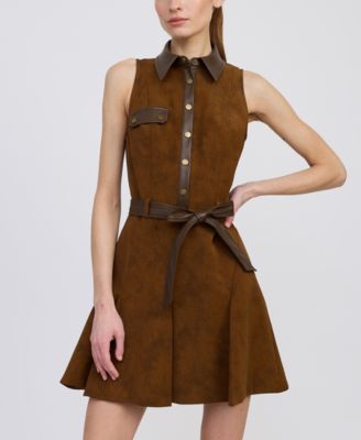 Women's Eloise  Faux Suede Sleeveless A-Line Mini Dress