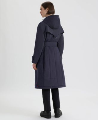 Women's Hooded Belt Trench Coat