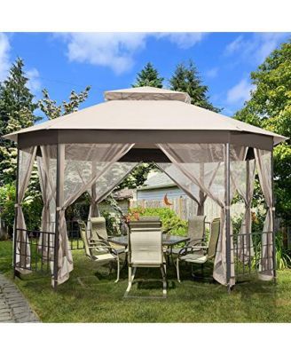 10 x 12  Octagonal Patio Gazebo with Mosquito Net