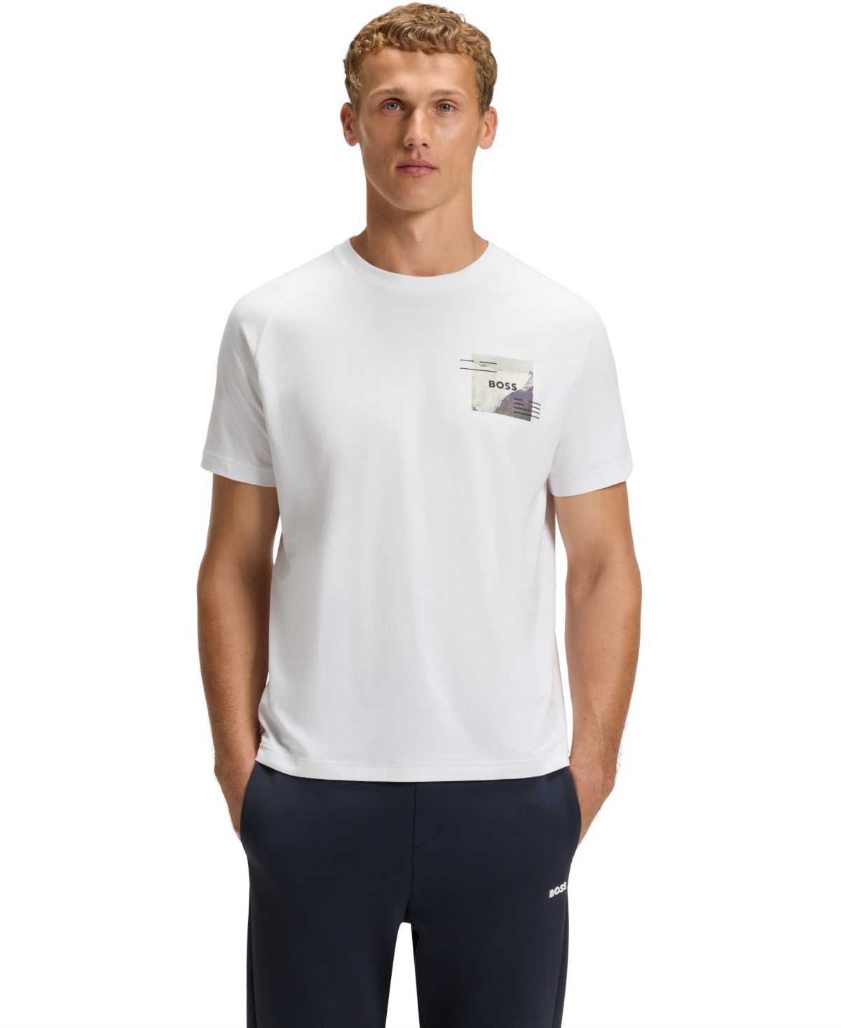 Hugo Boss Boss By  Men's Decorative Reflective Relaxed-fit T-shirt In Neutral
