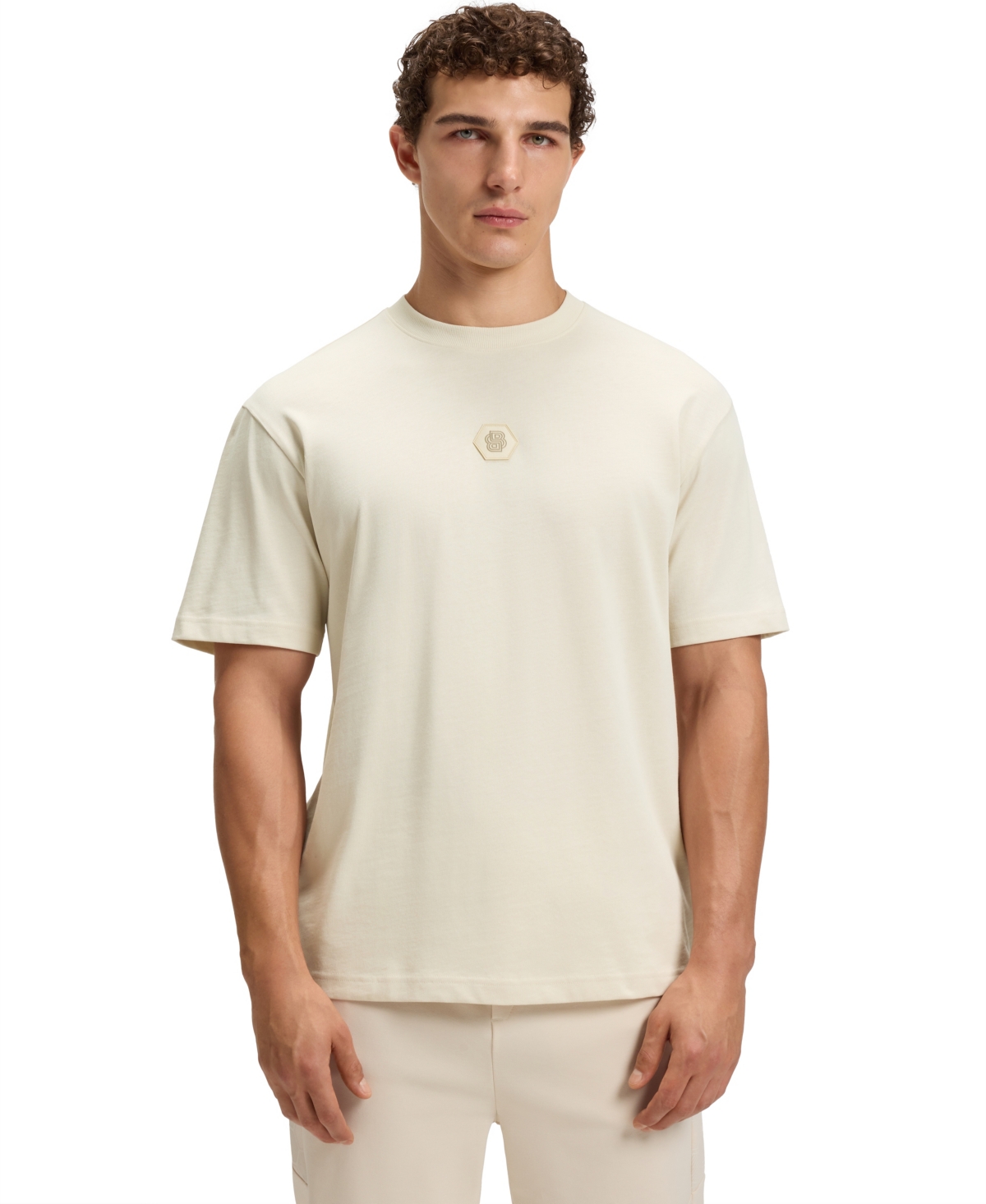 Hugo Boss Boss By  Men's Monogram Cotton-jersey T-shirt In White