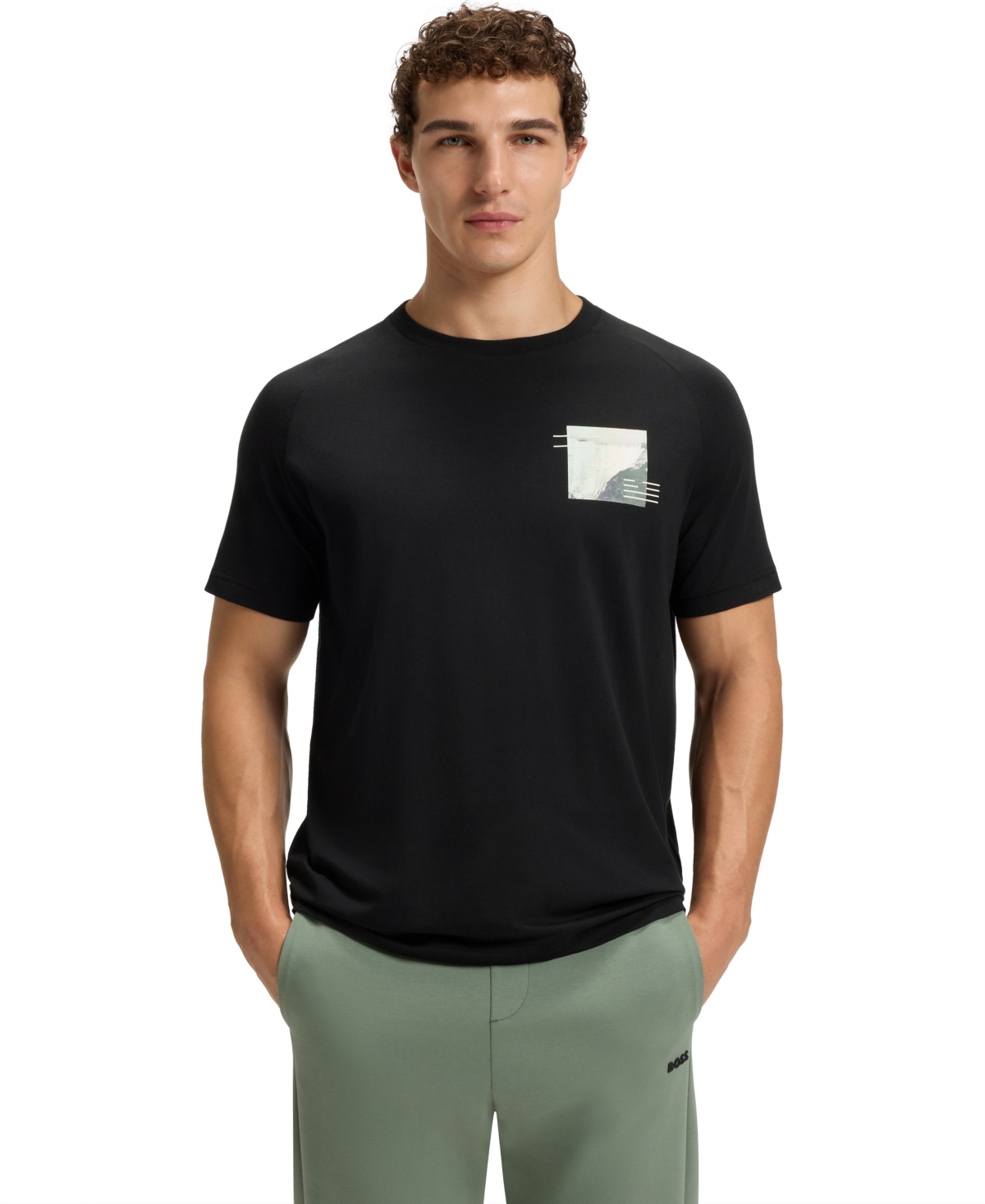 Hugo Boss Boss By  Men's Decorative Reflective Relaxed-fit T-shirt In Black