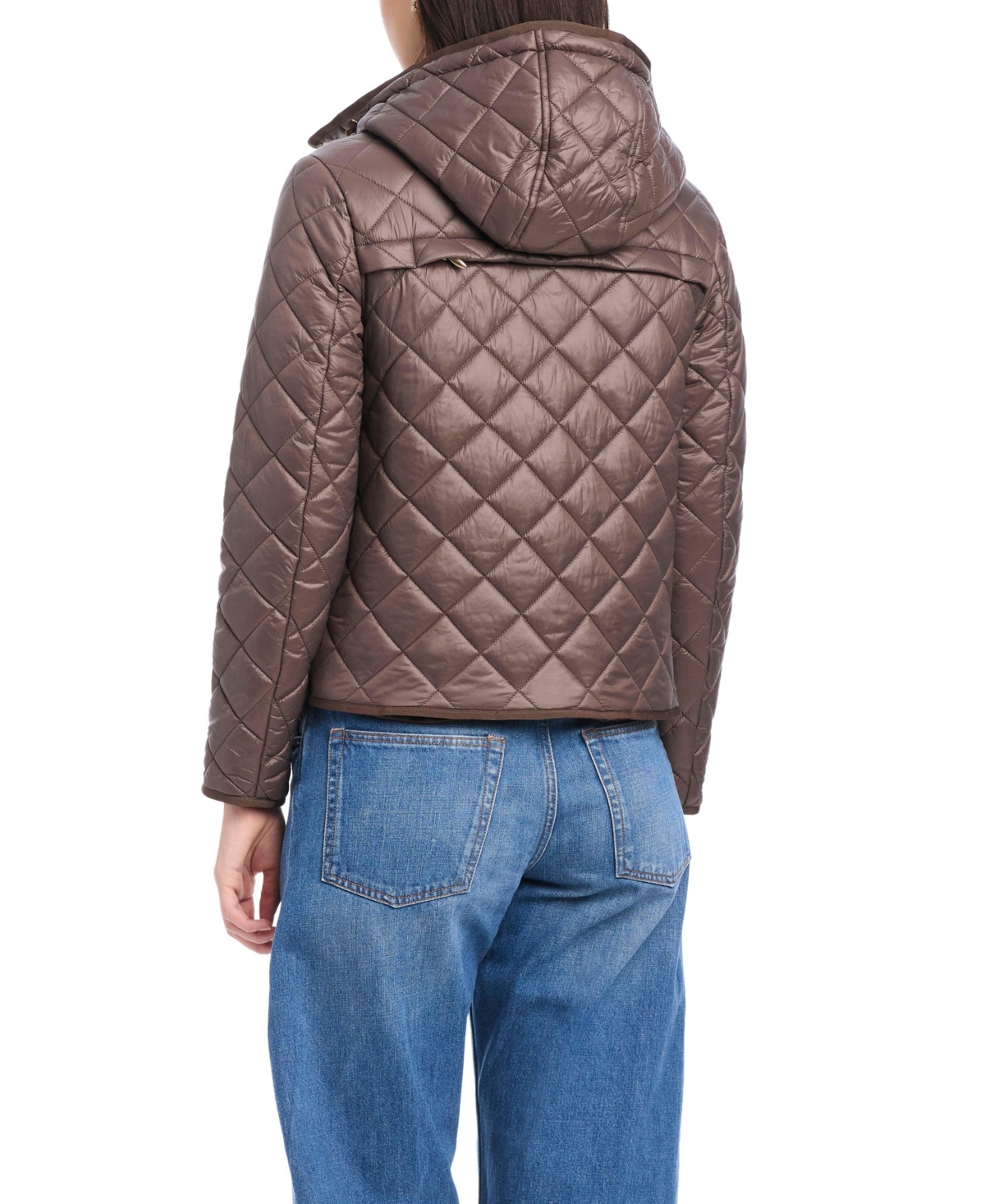 Kate Spade New York Hooded Quilted Packable Jacket In Brown