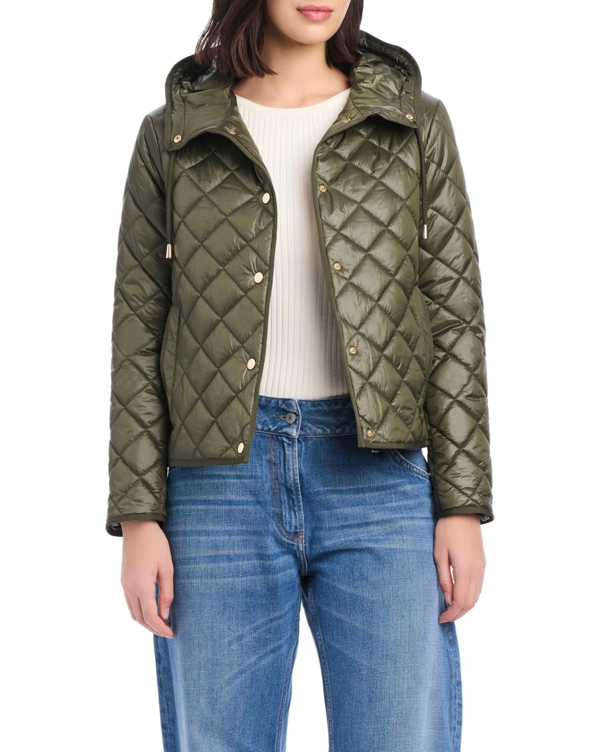 Kate Spade New York Hooded Quilted Packable Jacket In Green