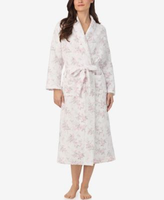 Women's Long Sleeve Diamond Quilt Ballet Wrap Robe