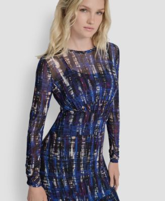 Women's Long Sleeve Crew Neck A Line Dress