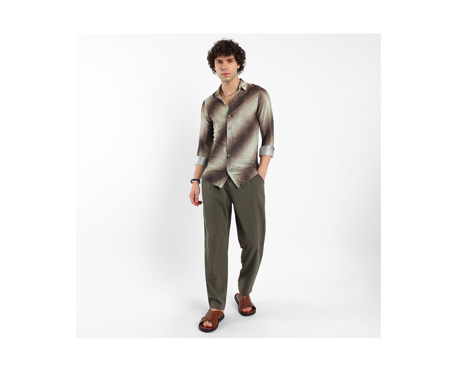 Campus Ombre-Pleated Shirt