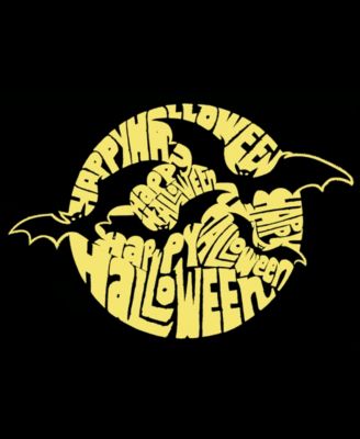 Plus Size Halloween Bats Word Art V-Neck T-Shirt