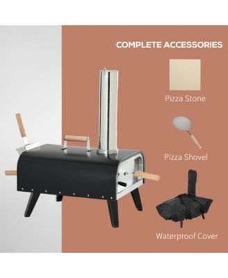 Outdoor Pizza Oven with Stone, 12" Wood Fi Pizza Maker