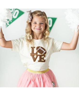 Baby Girls Football Love Patch Short Sleeve T-Shirt