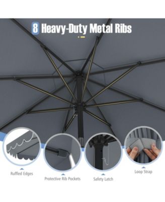 10 Feet Patio Umbrella Outdoor Market Umbrella with Crank Tilt Adjustment