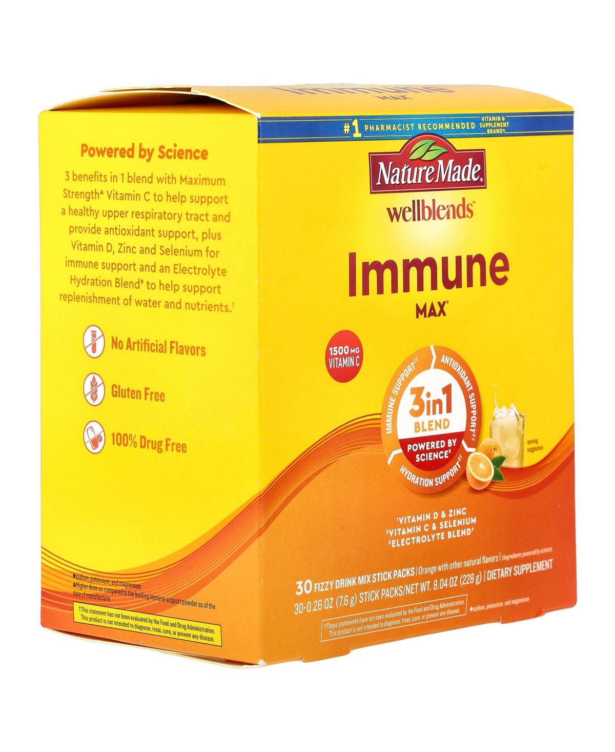 Nature Made Wellblends Immune Max Orange 30 Stick Packs