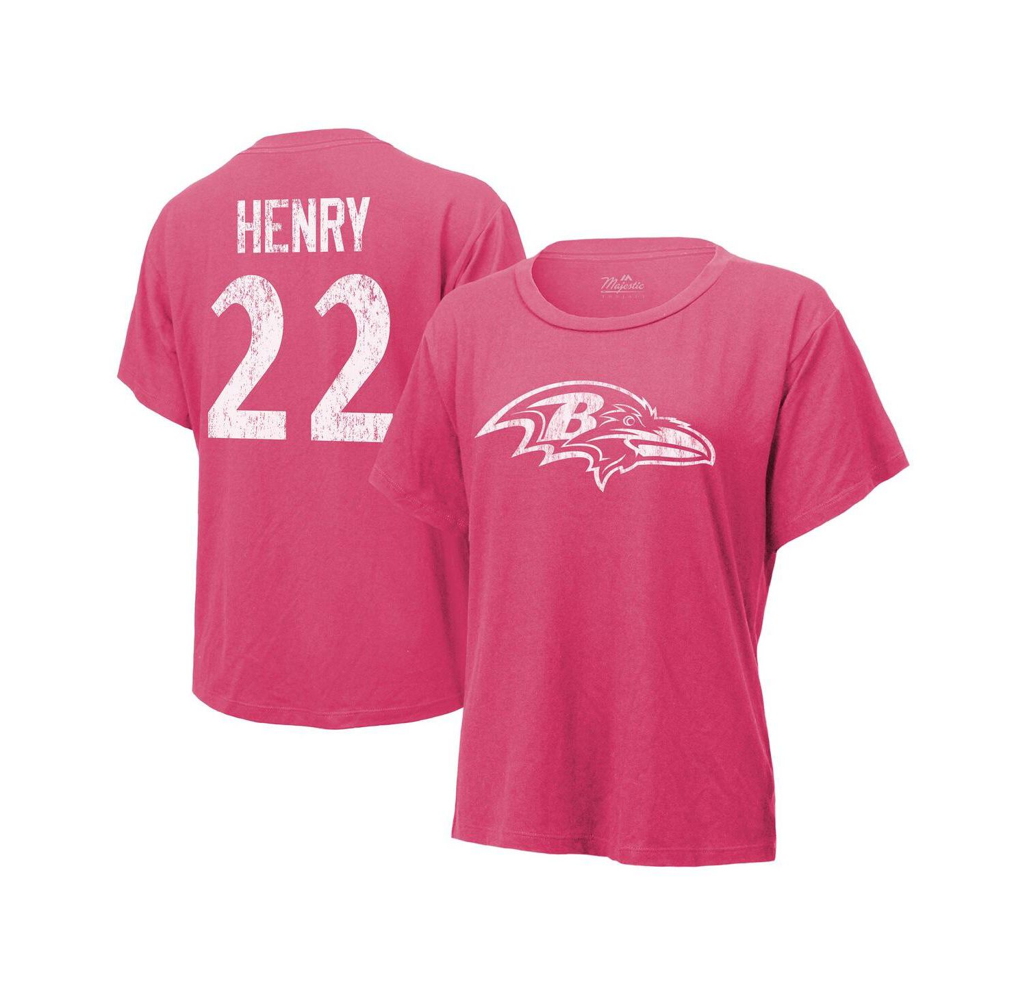 Women's Derrick Henry Pink Baltimore Ravens Name & Number T-Shirt