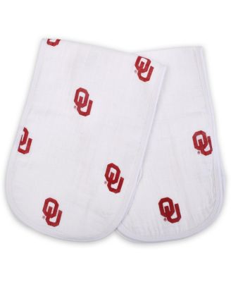 Baby Boys and Girls Oklahoma Sooners 2-Pack Muslin Burp Cloth Set