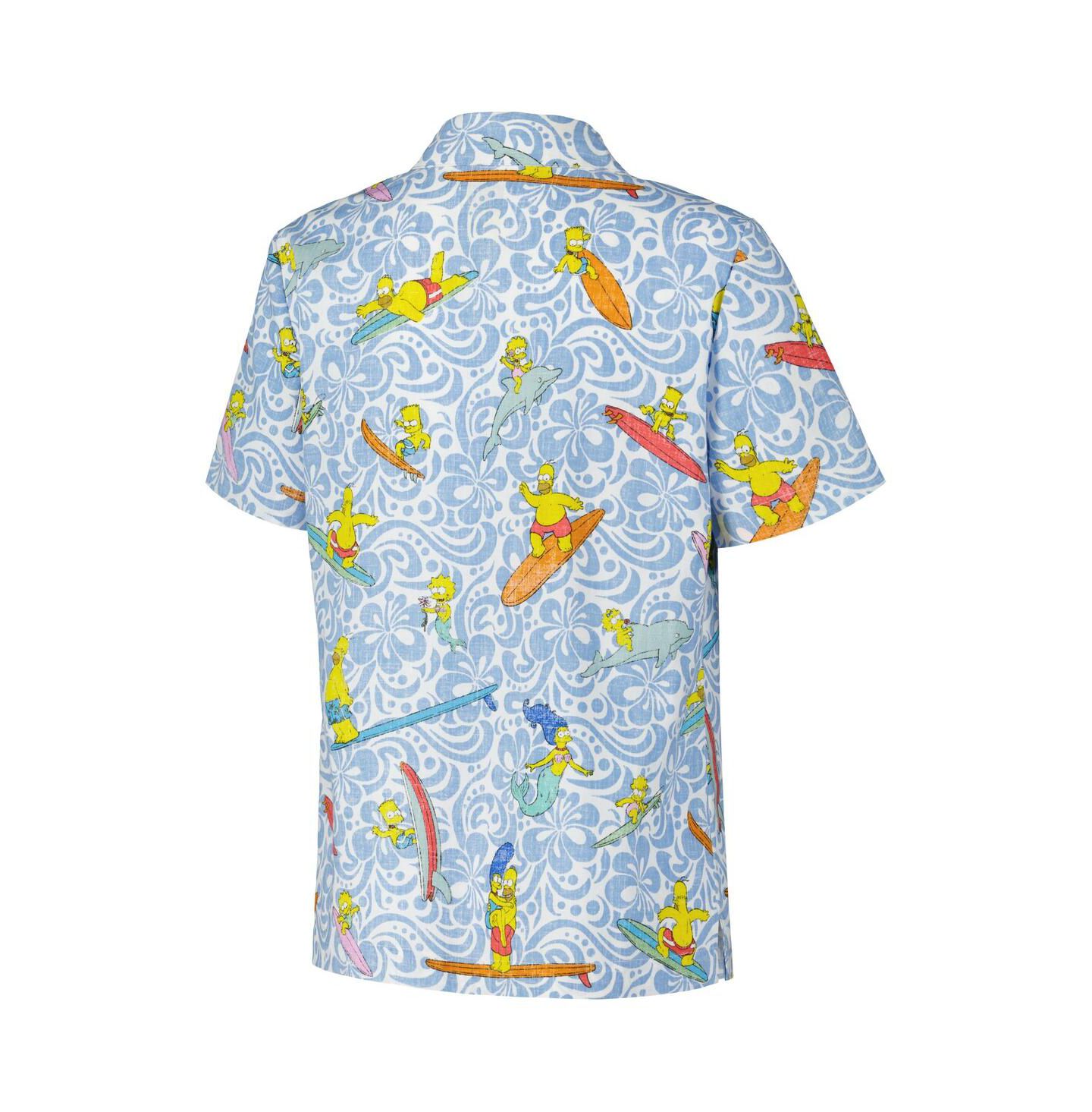 Женская рубашка Reyn Spooner Light Blue The Simpsons Cowabunga Relaxed Button-Up — фото 2