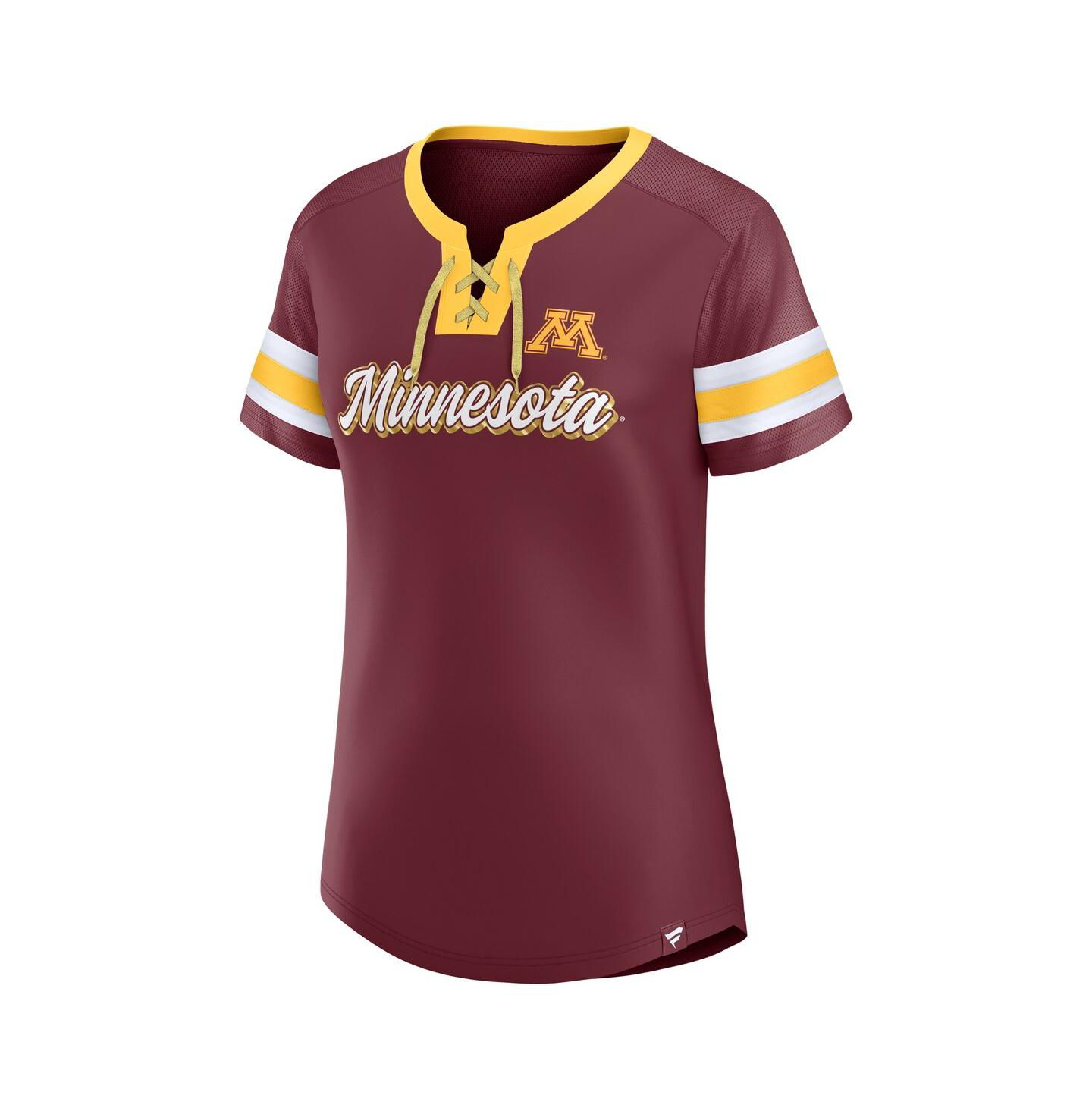 Женская футболка Fanatics Maroon Minnesota Golden Gophers Iconic Athena Lace-Up — фото 3