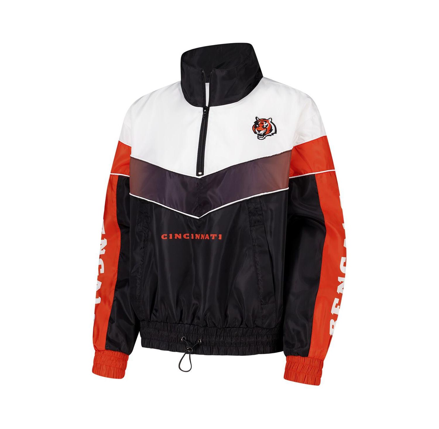 Women's Black Cincinnati Bengals 1/4 Zip Track Jacket