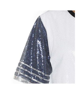 Women's White Penn State Nittany Lions Full Sequin Jersey Dress