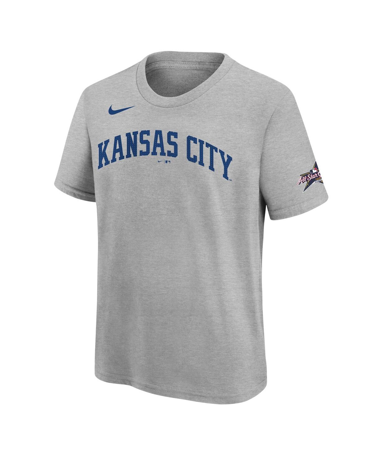 Nike Youth  Bobby Witt Jr. Heather Gray Kansas City Royals 2025 Mlb All-star Edition Name & Number T- In Gray