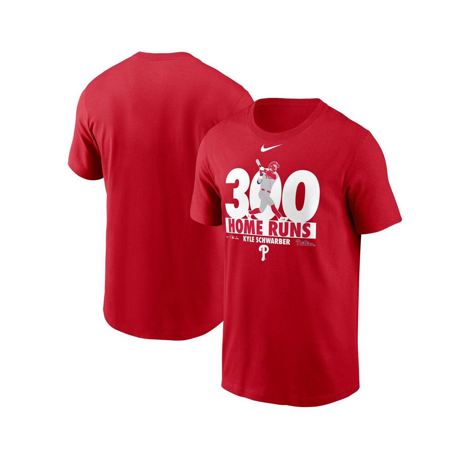 Men's Kyle Schwarber Red Philadelphia Phillies 300 Home Runs Graphic T-Shirt