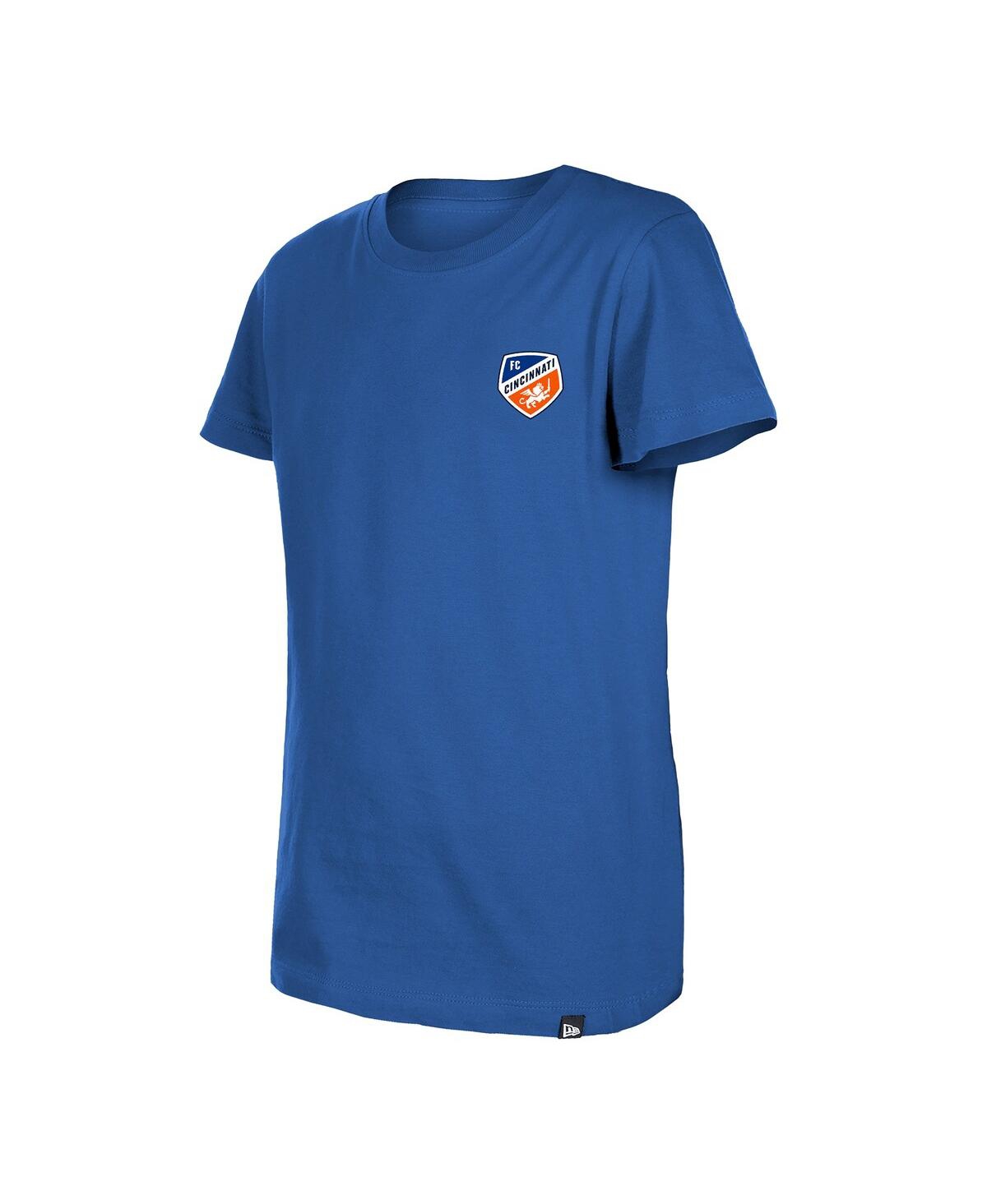 New Era Big Girls Blue Fc Cincinnati Bubble Heart T-shirt In Blue